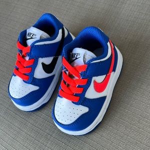 Nike Dunk Low Bright Crimson Game Royal (TD), size 3C (infant)